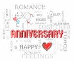 Anniversary Words Mean Loving Affection And Romance Stock Photo