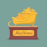 Golden Santa Sleigh Trophy Stock Photo