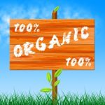 One Hundred Percent Shows Organic Products And Completely Stock Photo