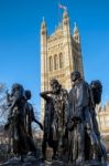 The Burghers Of Calais Statue In Victoria Tower Gardens Stock Photo