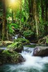 Klong Lan Waterfall, Beautiful Waterfall In Rain Forest  Stock Photo