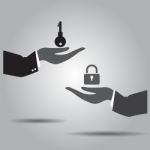 Hand Exchanging Key  And Lock   Icon Stock Photo