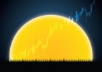 Stock Market Candle-stick Moon Stock Photo