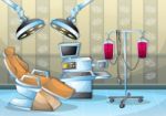 Cartoon  Illustration Interior Surgery Operation Room With Separated Layers Stock Photo