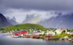 Beautiful Reine Cityscape Stock Photo