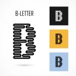 Creative B- Letter Icon Abstract Logo Design  Template Stock Photo