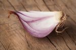 Shallot Still Life Wood Background Stock Photo