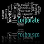 Corporate Word Represents Text Corporations And Words Stock Photo