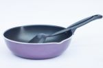 Non Stick Frying Pan On White Background Stock Photo