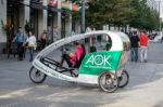 Bicycle Rickshaw In Berlin Stock Photo