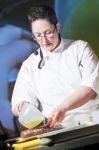 Chef At Cooking Demonstration Stock Photo