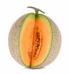 Cantaloupe Melon Isolated On White Background Stock Photo