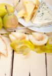 Fresh Pears And Cheese Stock Photo