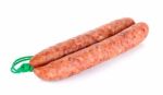 Chinese Sausages Isolated On The White Stock Photo