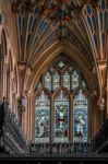 Stained Glass Window In Winchester Cathedral Stock Photo