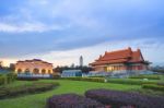 National Concert Hall And Liberty Square Main Gate Arch Stock Photo