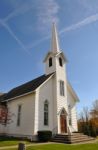 Rural Church, Midwest, Ohio, Near Akron, Usa Stock Photo