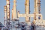 Close Up Exterior Strong Metal Structure Of Oil Refinery Plant I Stock Photo