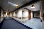 Long Hospital Hallway And Entrance Stock Photo