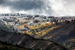 Autumn Colours In Wyoming Stock Photo