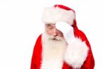 Santa Claus Stressed Out Expression ! Stock Photo