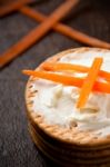 Cookies With Strips Carrot Stock Photo