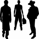 Silhouette guys Stock Photo