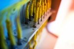 Fiber Optic With Servers In A Technology Data Center Stock Photo