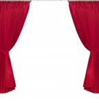 Red Curtains On White Background Stock Photo