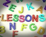 Lessons Written In Kids Letters Stock Photo