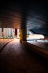 Urban Brick Underpass Stock Photo