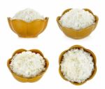 Rice In A Bowl Isolated On A White Background Stock Photo