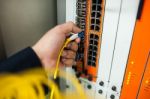 Fix Network Switch In Data Center Room Stock Photo