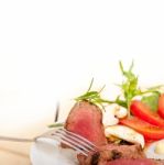 Beef Filet Mignon Grilled With Vegetables Stock Photo