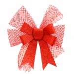 Red Color Bow On White Background (isolated) Stock Photo