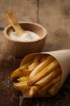 Fries French Sour Cream Still Life Stock Photo