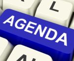 Agenda Key Means Schedule Or Outline
 Stock Photo