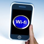 Wifi Button On Mobile Phone Stock Photo