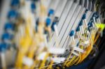 Fiber Optic With Servers In A Technology Data Center Stock Photo