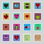 Valentine Icon Set  Illustration Stock Photo