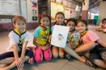 Student 9-10 Years Old, Scouts Work Together, Scout Camp In Bangkok Thailand Stock Photo