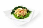 A Salad Of Corn And Chinese Cabbage Stock Photo