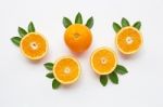 Fresh Orange Citrus Fruit Isolated Stock Photo