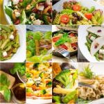 Healthy And Tasty Italian Food Collage Stock Photo