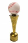 Baseball Trophy Isolated On White Background Stock Photo