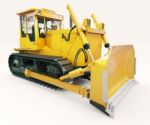 Heavy Crawler Bulldozer Stock Photo