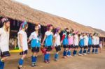 Karen Tribal Girls From Padaung Long Neck Hill Tribe Village Stock Photo