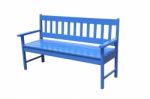 Perspective Blue Wooden Bench On White Background Stock Photo