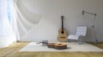 3ds Guitar In The Room Stock Photo