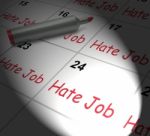 Hate Job Calendar Displays Miserable At Work Stock Photo